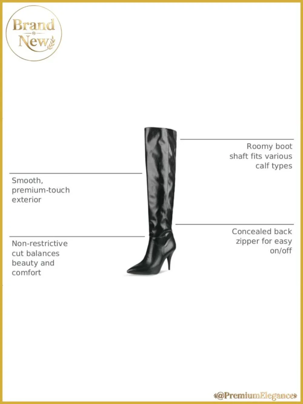 Women's Over the Knee Boots Pointed Toe Stiletto Heel Slip On Tall Boots for